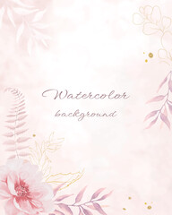 Fototapeta na wymiar Watercolor floral template. Hand drawn illustration isolated on white background. Vector EPS.