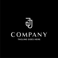 Fototapeta na wymiar modern monoline J JJ letter initial logo