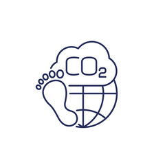 carbon footprint icon, co2 emissions line vector