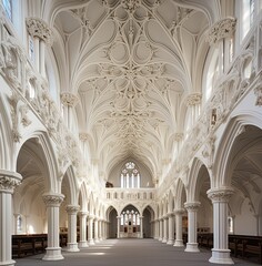 Fototapeta premium carved white rock cathedral interior