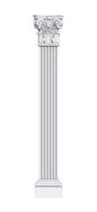 Marble antique columns and pillars of roman and greek architecture elements. Png transparency	