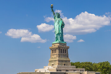 Obraz premium Statue of Liberty and pedestal, New York City, USA