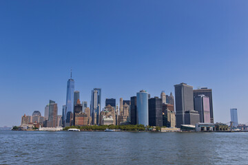 Fototapeta na wymiar New York skyline of the Financial District and Battery Park in Manhattan, New York City, USA