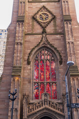 Close-up of the Trinity Church, New York City, USA