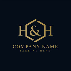 letter mark luxury elegant logo HH monogram modern logo design