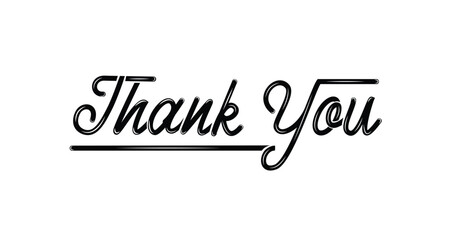 Thank You. Handwriting text calligraphy.  Hand-drawn lettering style, one-line drawing, signature, calligraphy, monoline. vector Illustration