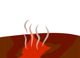 vector illustration of hot mud on a white background
