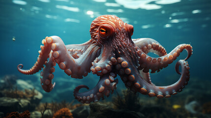 Octopus in the ocean.