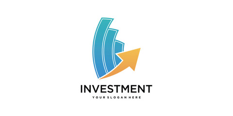Vector design logo investment modern. Premium Vector