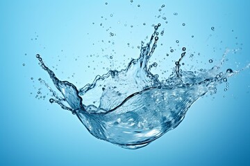 Water splash on blue background. Generative AI