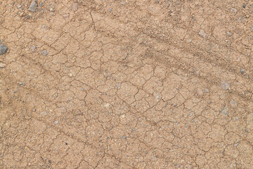 dry cracked land due to lack of rainwater, close view