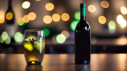 wine glass with bokeh background