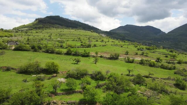 Amazing Aerial view of iskar gorge near village of Bov, Balkan Mountains, Bulgaria