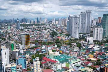 Fototapeta na wymiar Aerial of Mandaluyong area in Manila.