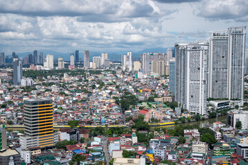 Fototapeta na wymiar Aerial of Mandaluyong area in Manila.