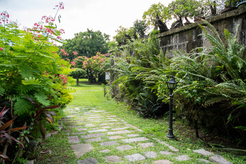 Fototapeta premium View of Baluarte de San Diego Garden in Intramuros, Manila