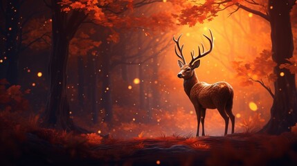 deer in the forest generated by Ai