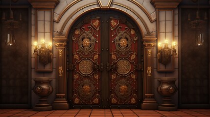 old church door generated by Ai