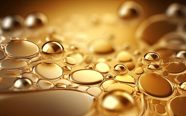 Abstract golden chemical molecule background. 