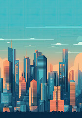 Modern city skyline illustration. 
