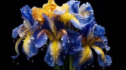 Beautiful Iris Flowers . Mother's day concept with a space for a text. Valentine day concept with a copy space.