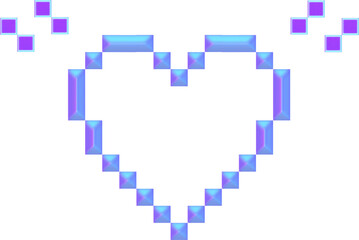 heart pixel art hologram y2k 