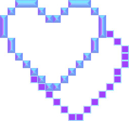 heart pixel art hologram y2k 
