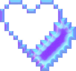 Fototapeta premium heart pixel art hologram y2k 
