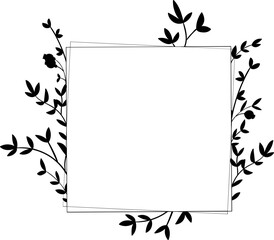 Floral wreath minimal design for wedding invitation or brand logo.
- 672703305