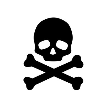 skull and crossbones icon vector.poison danger warning sign