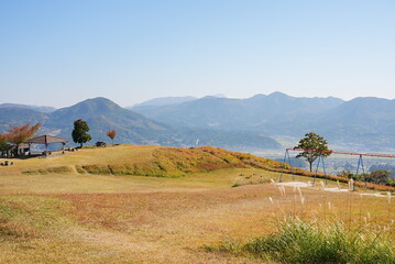 Fototapeta premium 伐株山からの玖珠町の風景