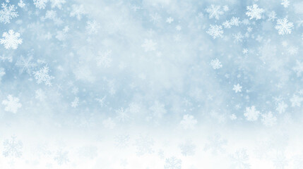 Naklejka na ściany i meble Snowflakes on a cold blue winter background. Template for card, invitation, banner