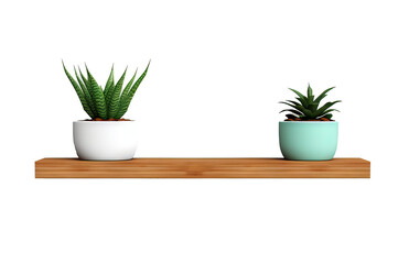floating shelving  with plants in a pot isolated png on transparent background - obrazy, fototapety, plakaty