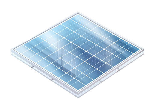 blue solar panel isolated png on transparent background