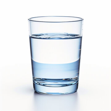 Water glass on isolated white background - ai generative