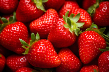 Many strawberry fruits