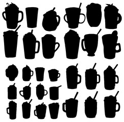 Naklejka premium Coffee drink silhouettes