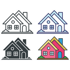 House icons vector on trendy design