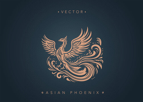 	
Asian traditional phoenix pattern ancient Chinese phoenix	
