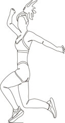 continuous line of Women In Swimsuits