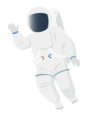 宇宙服姿の宇宙飛行士のイラスト素材