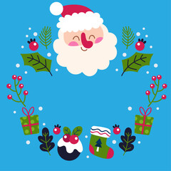 holiday background with santa claus and gifts