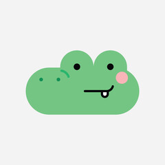 Cute cartoon crocodile head or face. Vector illustration.