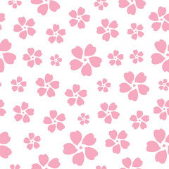 Seamless pattern with pink sakura flowers