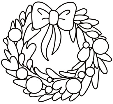 Wreath flowers cartoon coloring page 