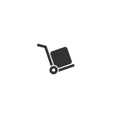 Vector icon cart with box on white. handcart  icon