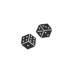 Vector illustration of two black dice icon modern flat style