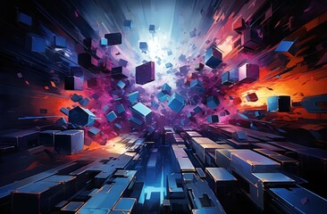 chaos of flying geometric cubes