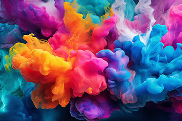Colorful abstract bright background with waves and splashes