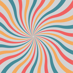 Retro starburst background vector pattern with a vintage color beige in a spiral or swirled radial striped design